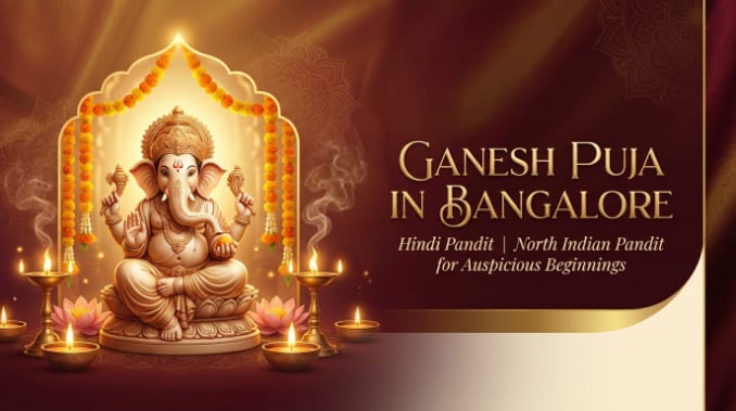 Traditional Ganesh worship arranged by Hindi Pandit JI Bangalore